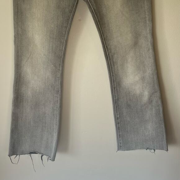 Express Gray High Rise 4 Way Hyper Stretch Cropped Flare Jean Size 0 Regular - Picture 10 of 12